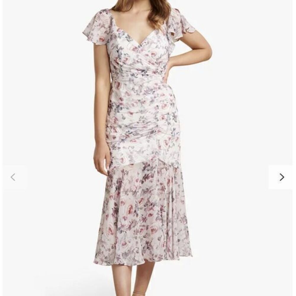Ever New Pink Floral Azalea Ruched Maxi Dress